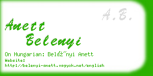 anett belenyi business card